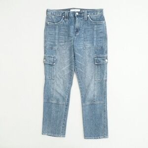 Kancan Womens Denim Avery Straight Cargo Jeans Size 7/27 Acid Wash Blue KC7211D